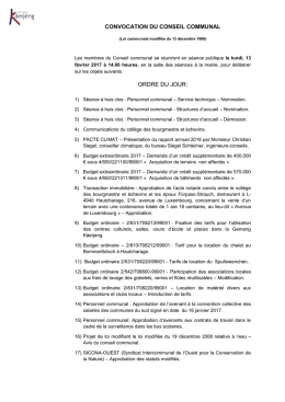 convocation du conseil communal ordre du jour