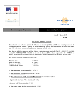 Communiqué de presse Communiqué de presse