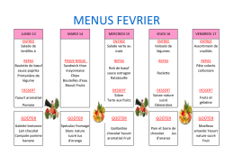 menus fevrier - La Ruraloise