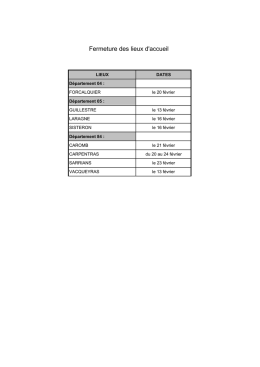 fermetures f&eacute;vrier 2017