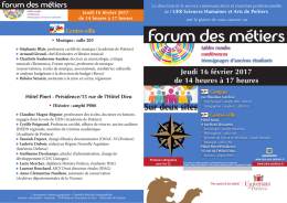 Forum des m&eacute;tiers - UFR Sciences Humaines et Arts