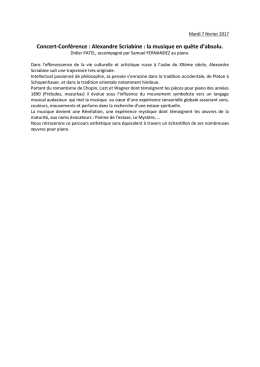 Concert-Conf&eacute;rence : Alexandre Scriabine : la musique en