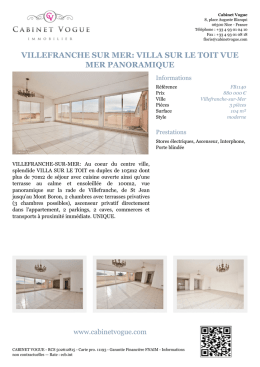 villefranche sur mer: villa sur le toit vue mer