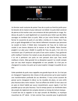 la parabole du puits vert - Réflexions de Raymond Gravel