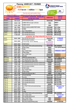 Planning HIVER 2017