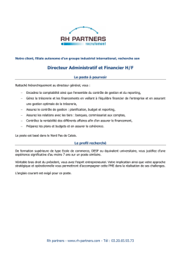 Directeur Administratif et Financier H/F - Marcq-en