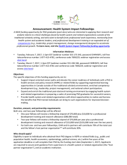 Announcement: Health System Impact Fellowships