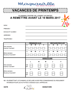 vacances de printemps