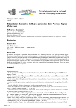 Présentation du mobilier de l`Église paroissiale Saint Pierre de