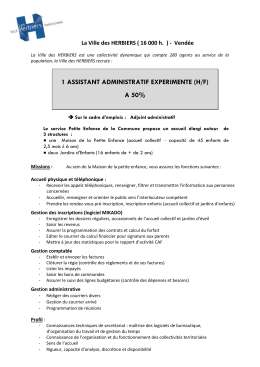 1 ASSISTANT ADMINISTRATIF H/F