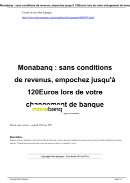 Monabanq : sans conditions de revenus, empochez