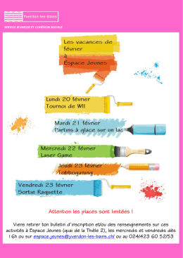 Programme d`Espace Jeunes - Yverdon-les