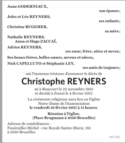 Christophe REYNERS - Fun&eacute;railles Michel