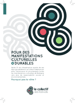 POUR DES MANIFESTATIONS CULTURELLES DURABLES