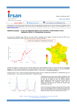 Epidémie grippe : le pic est dépassé depuis une semaine