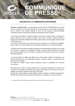08.02.2017 Décision de la Commission Européenne