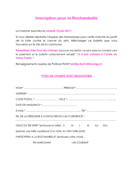 Inscription pour la Rochambelle2017