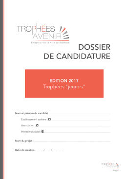 dossier de candidature