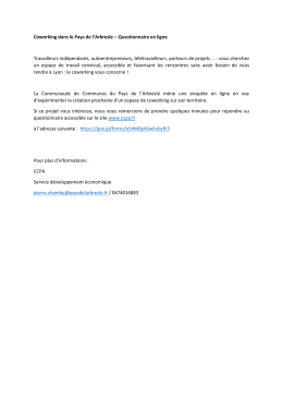 Coworking dans le Pays de l`Arbresle &ndash; Questionnaire en ligne