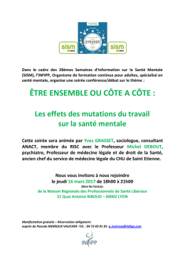 être ensemble ou côte a côte - La semaine de la santé mentale