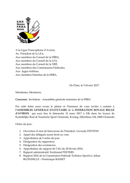 A la Ligue Francophone d`Aviron,