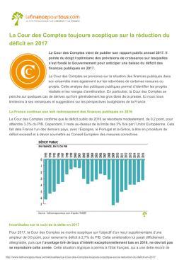 La Cour des Comptes toujours sceptique sur la réduction du déficit