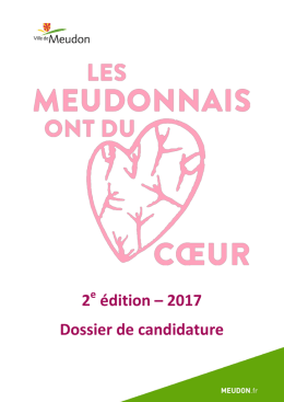 2 &eacute;dition &ndash; 2017 Dossier de candidature