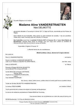 Madame Aline VANDERSTRAETEN