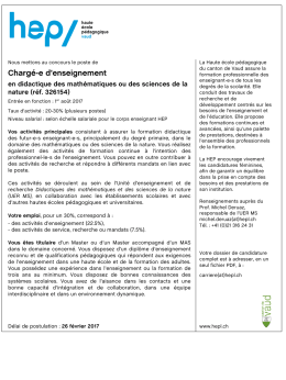 Chargé-e d`enseignement
