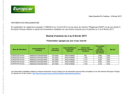 CO MMUN IQUE DE PRES Rachat d`actions du 2