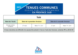 Nom de l`école Date de la première livraison Date de