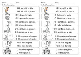O Il cultive le jardin. O Il lit le journal. O Il attrape le tapis. O Il tape sur