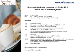 Breakfast Séminaire Lausanne – 3 février 2017