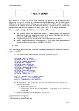 TP1: XML et DTD