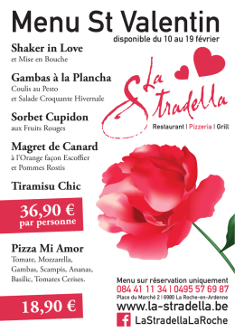 consulter notre menu St Valentin