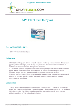 MédicamentMY TEST Test H-Pylori - ONLY