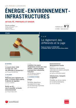 environnement - infrastructures