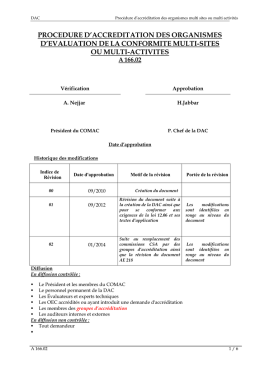 procedure d`accreditation des organismes d`evaluation de la