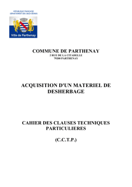acquisition d`un materiel de desherbage