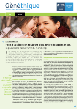 Face &agrave; la s&eacute;lection toujours plus active des