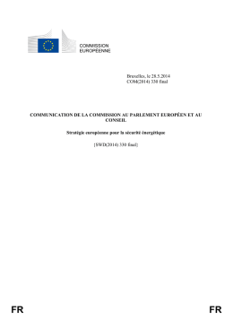 Strat&eacute;gie europ&eacute;enne pour la s&eacute;curit&eacute; &eacute;nerg&eacute;tique - EUR-Lex