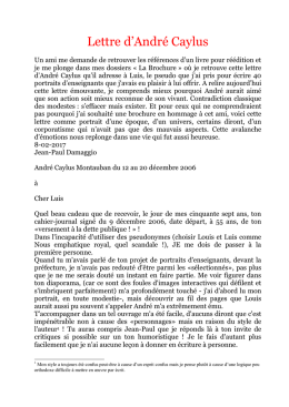 Lettre d`André Caylus