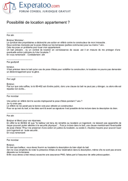 Possibilit&eacute; de location appartement