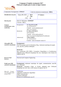 Campagne d`emplois enseignants 2017 Fiche pré