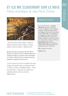 Et ils me cloueront sur le bois (lecture)