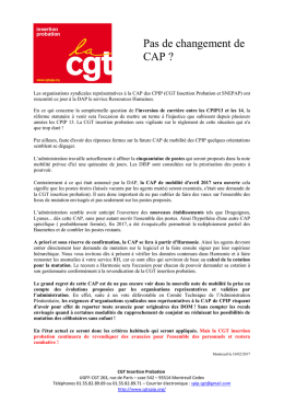 Pas de changement de CAP - CGT insertion probation