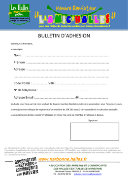 bulletin d`adhesion - Les Halles de Narbonne