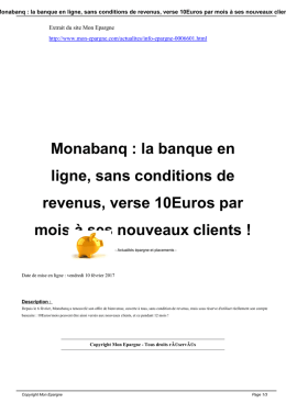 Monabanq : la banque en ligne, sans conditions de