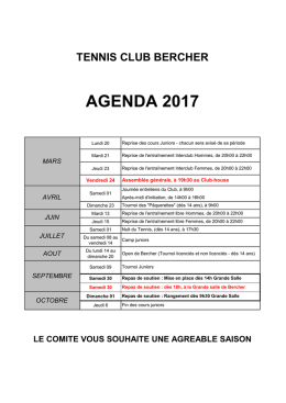 Agenda - Tennis Club Bercher