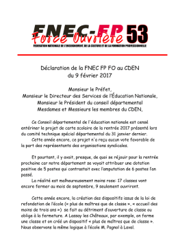 La déclaration FO au CDEN - snudi